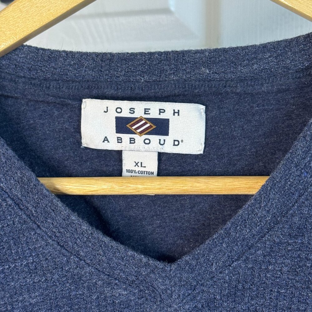 Joseph Abboud Waffle Knit Cotton Sweater – Midnight Navy (XL) - Picture 4 of 4